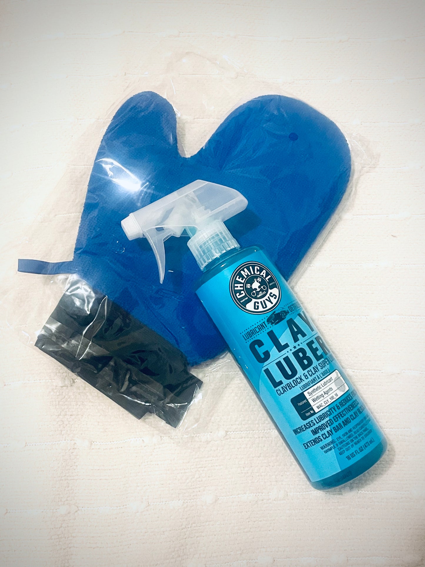 Clay gloves + lubricante