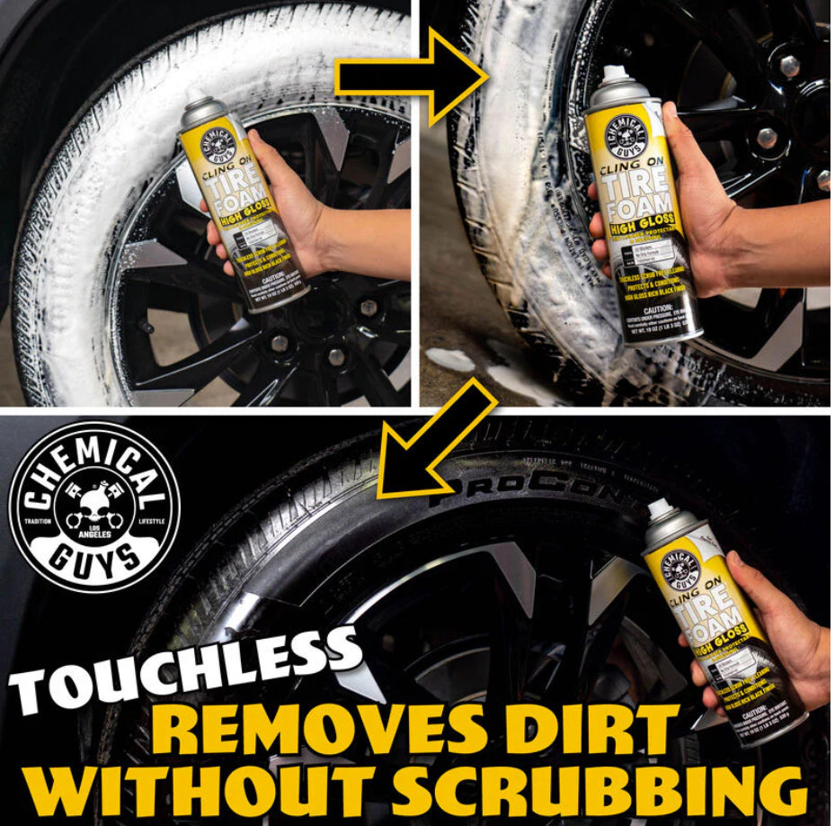 Cling On Tire Foam Higth Gloss 3in1 Cleaner, Protectant and Dressing Chemical guys